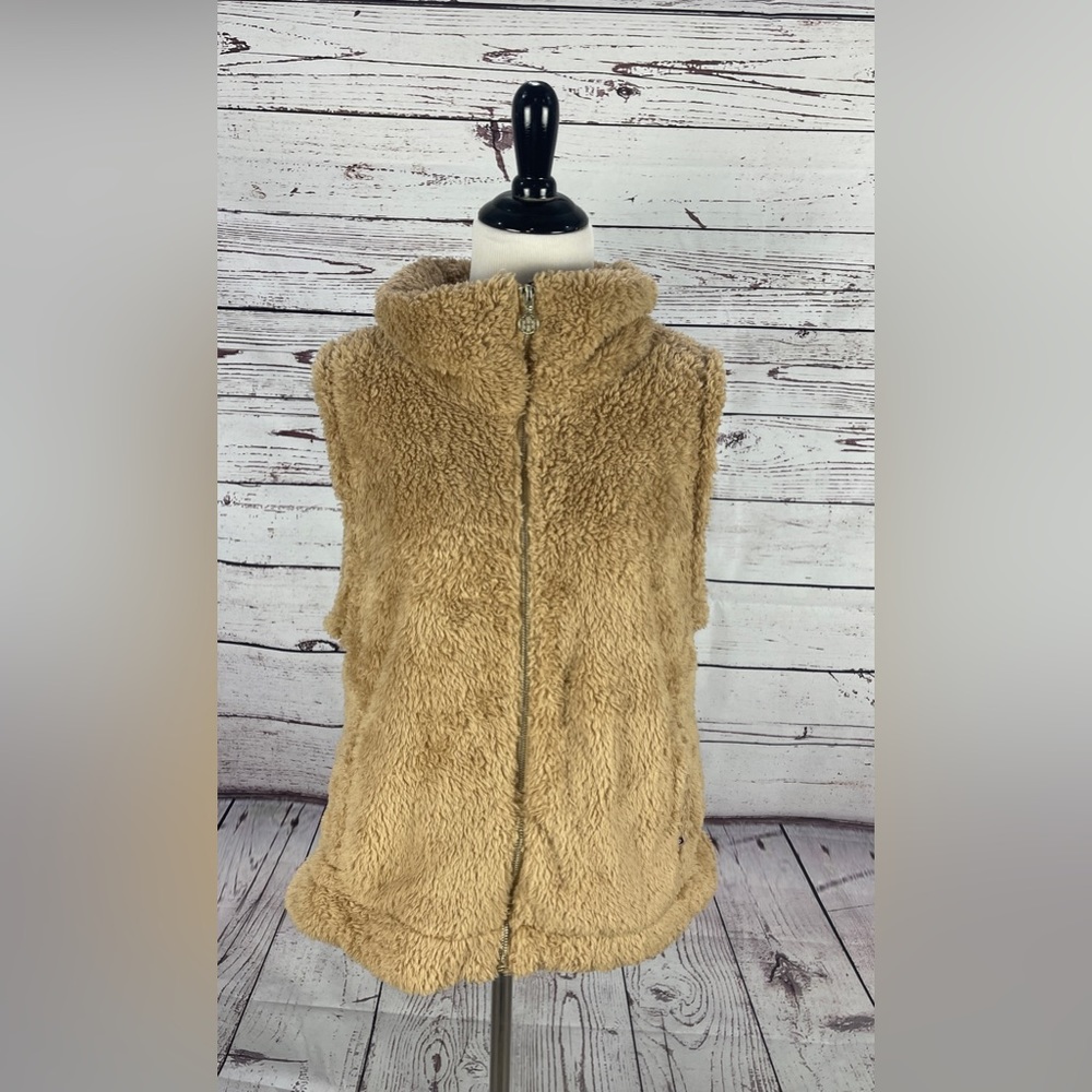 New Tommy Hilfiger Fur Full Zip Vest Size Large Polyester Winter - Picture 1 of 6